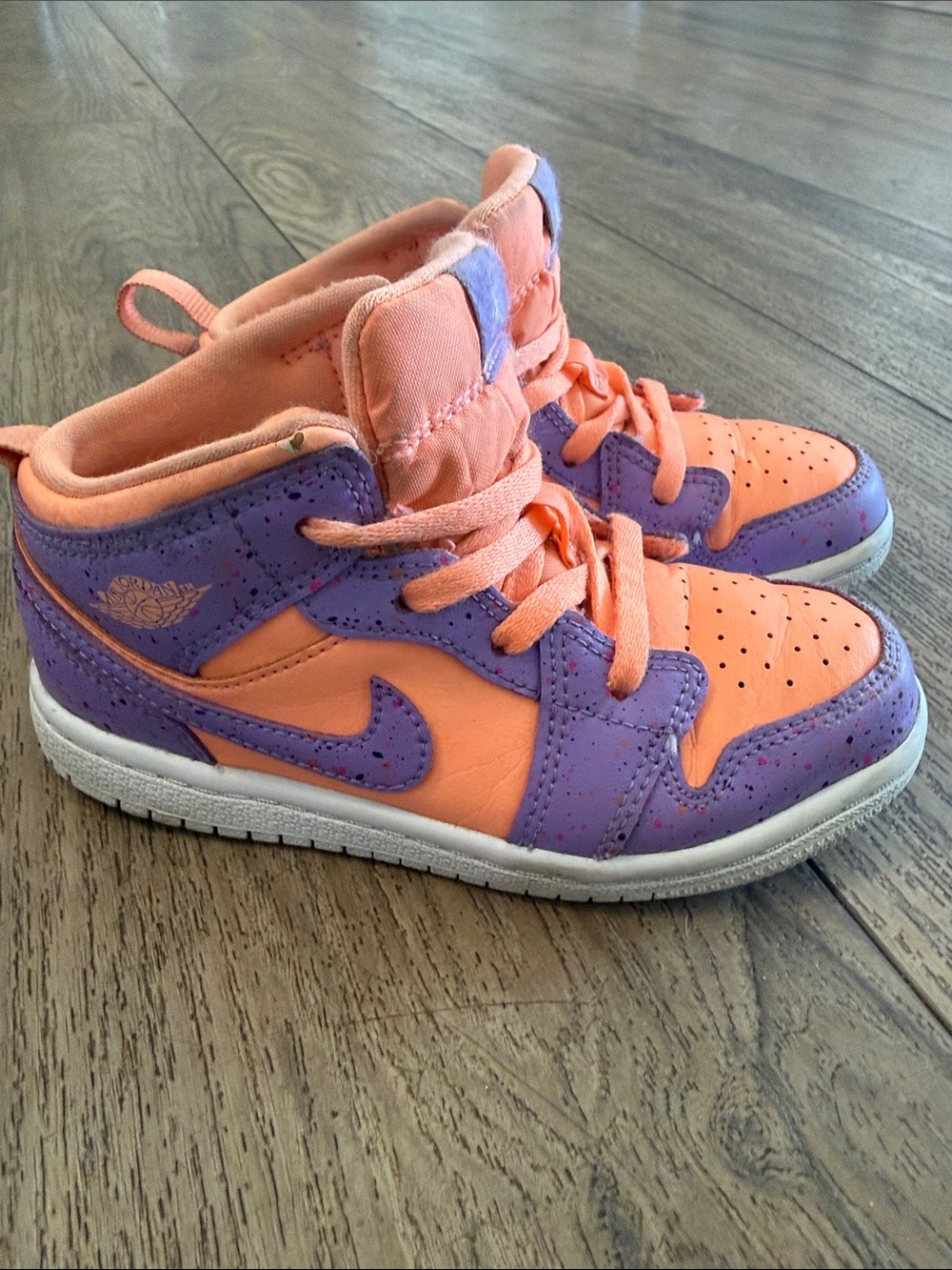 Nike Air Jordan MID SE ‘Atomic Peach’ Sneakers in Peach & Purple - Size 10C